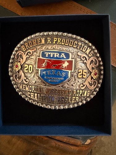 Team roping trophy buckles - team,