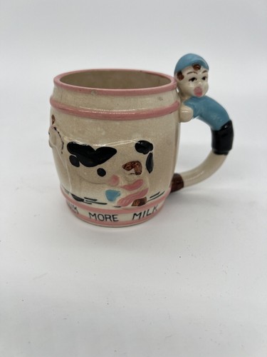 Vintage child cup cow with - vintage,