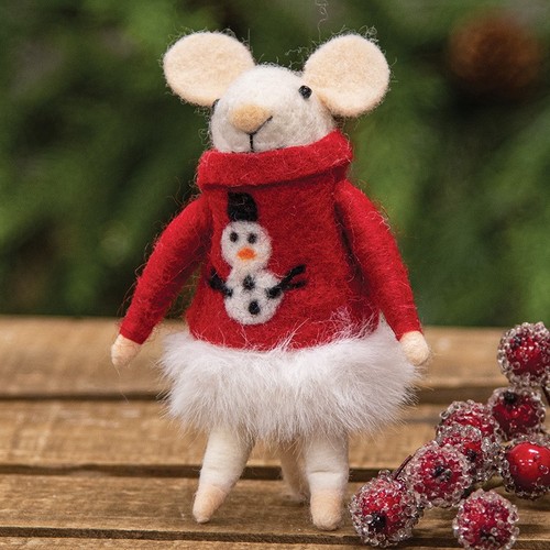 Christmas mouse felt critter - mouse,