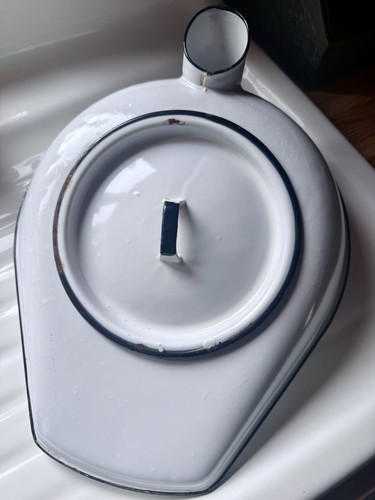 Vintage white porcelain enamel - porcelain,