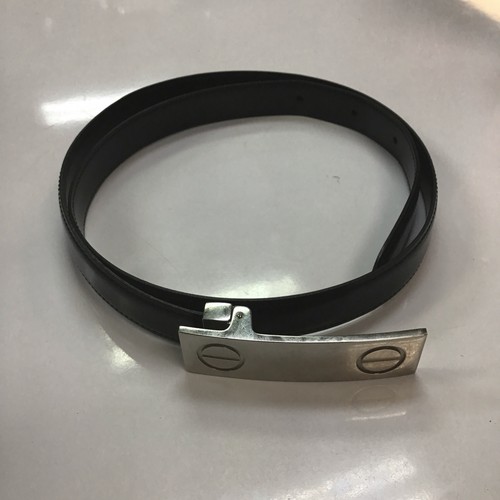 Cartier black leather belt - cartier,