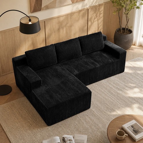Shaped boneless sofa - 96",