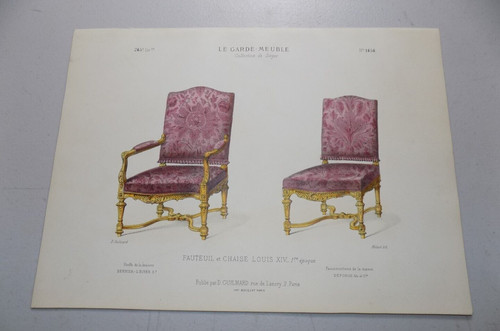 1860 french furniture - print,