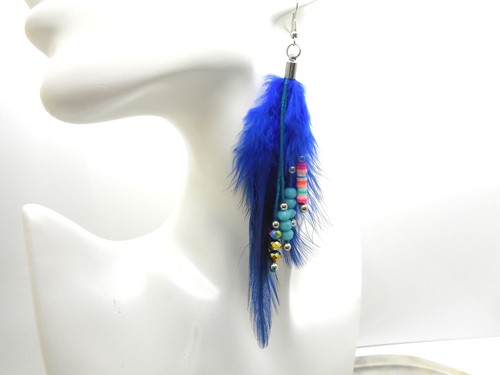 Bohemian feather earrings - bohemian,