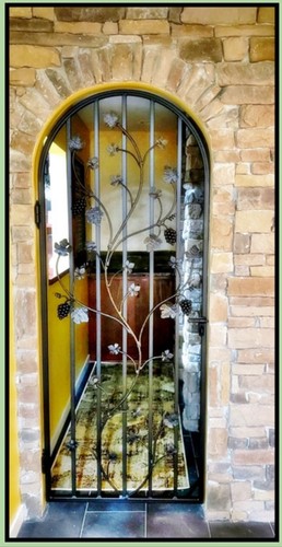 Iron wine cellar door - iron,