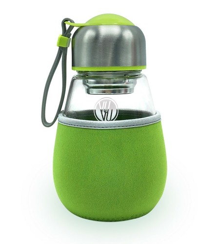 Glass travel tumbler with tea - travel,