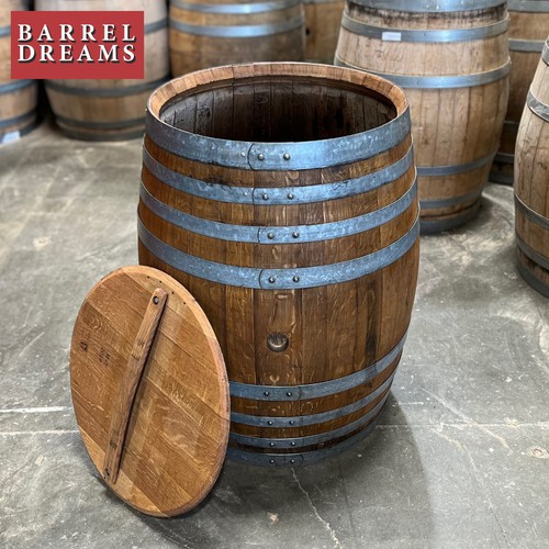Wine barrel trash - barrel,