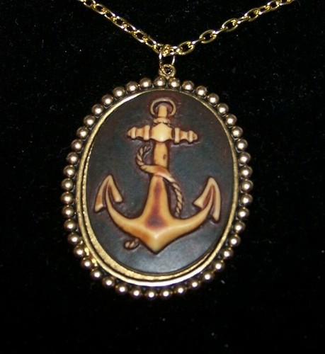 Large boat anchor - large, cameo