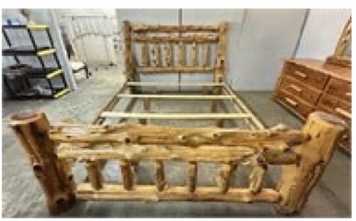 Rustic knotty pine queen bed - rustic,