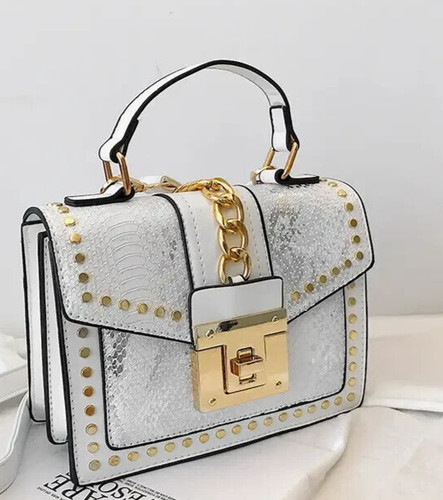Leather snakeskin studded - leather,