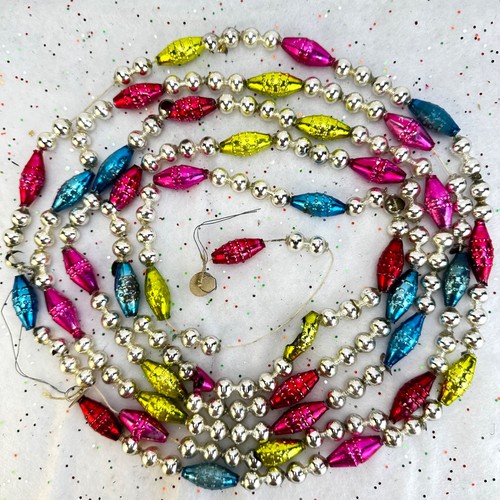 Vtg mercury glass double - glass, bead