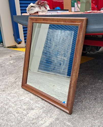 Rectangle wall mirror brown - rectangle,