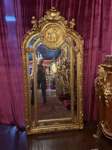 French carved mirror - french,