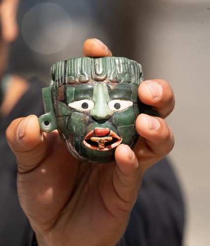 Maya mosaic jade mask - maya,