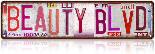 Vintage beauty blvd metal tin - metal,