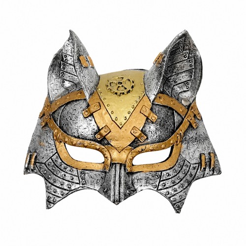 Unisex steampunk fox cat mask - cat,