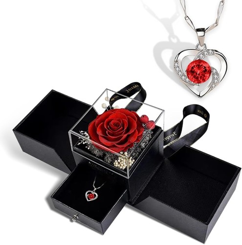 Rosa roja preservada con - preservada,