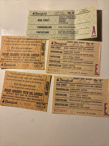 Vintage disneyland tickets - vintage,