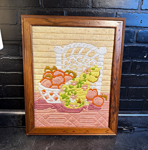 Framed finished crewel - framed,