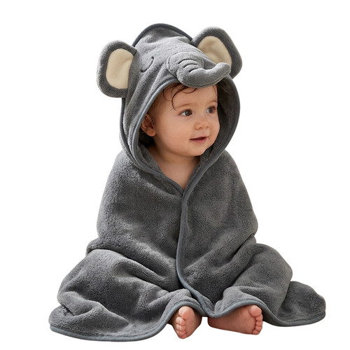 Baby coral fleece hooded bath - coral,