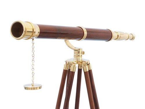 Floor standing brass - standing, brass/wood