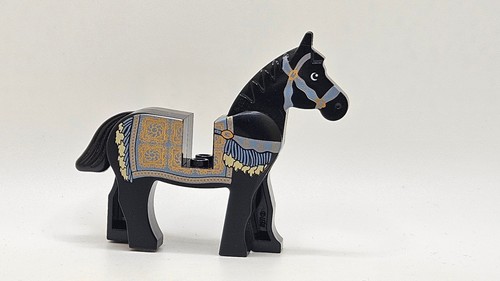 Lego minifigure black horse - black, w