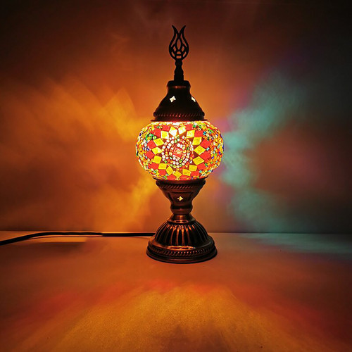 Turkish mosaic table lamp red - turkish,
