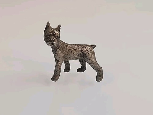 Vintage marked pewter bulldog - marked,