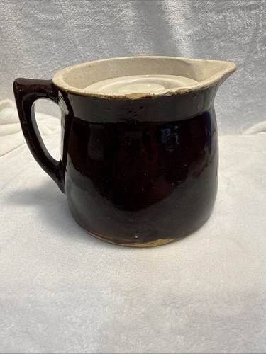 Antique brow clay crock - clay, with