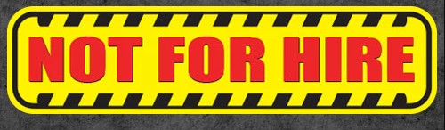Not for hire - not, decal