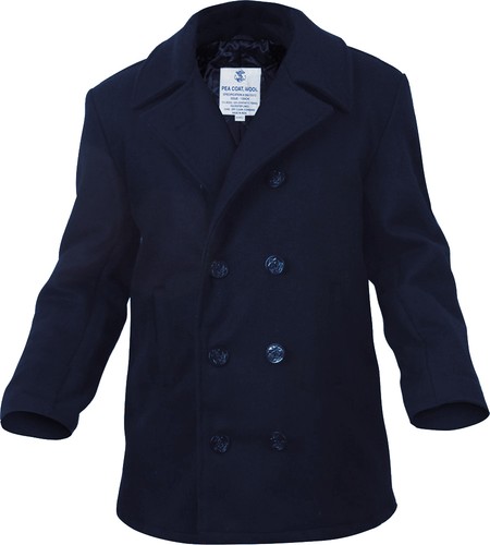 Wool peacoat navy style - us,