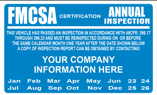 Fmcsa dot annual inspections - fmcsa,