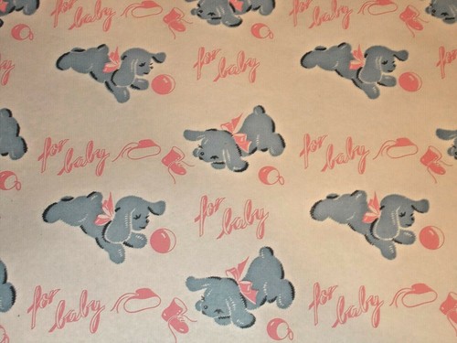 Vtg pink blue puppy for - pink,