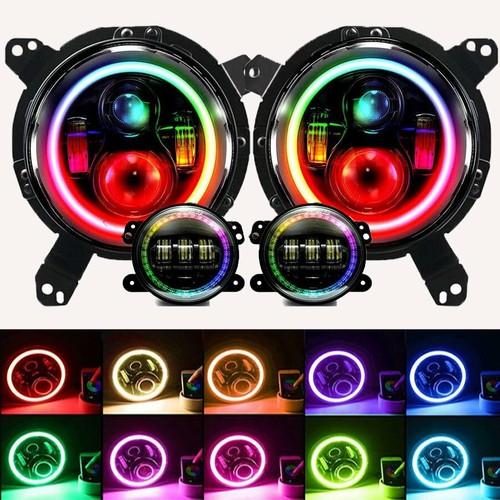 Rgb halo led headlights - 9'',