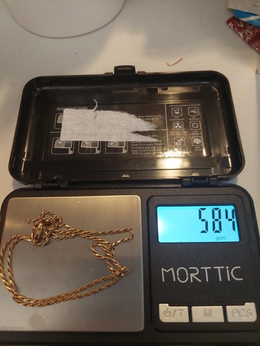 14k gold broken rope - chain, 20"