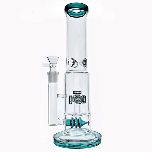 Heavy glass bong - 13", percolate