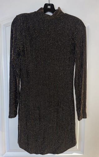 Agaci black gold striped - gold, dress