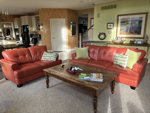 Italian leather couch - leather,