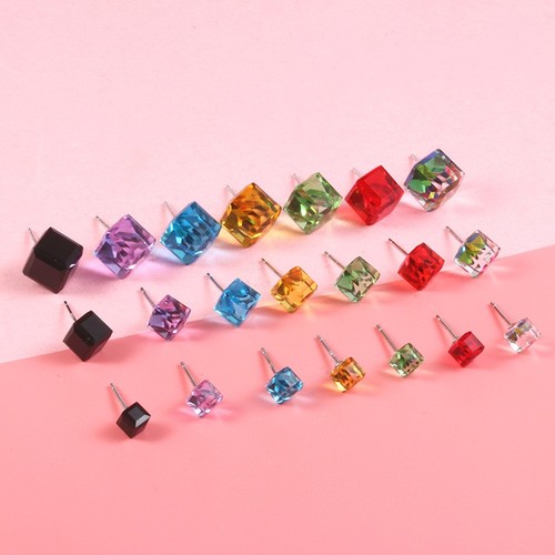 Pair square cube crystal - square,
