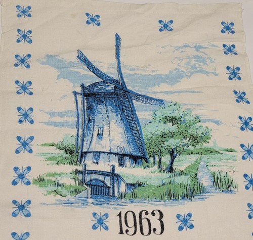 1963 vintage kitchen tea towel - vintage,