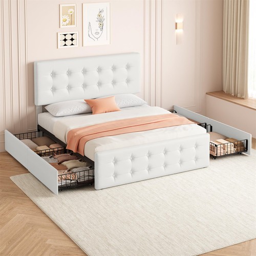 Queen bed frame - 4, storage