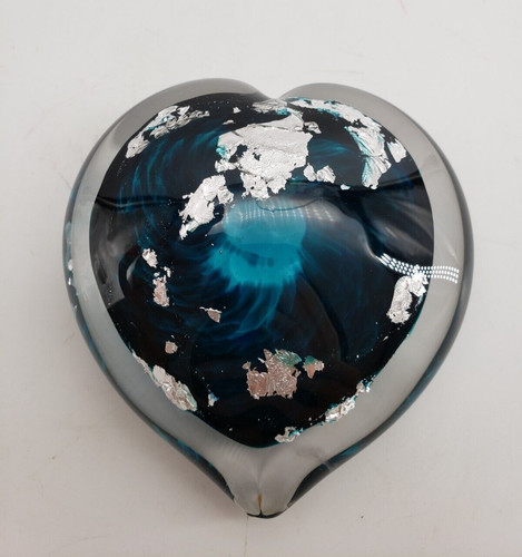 Hand blown art glass heart - blown,