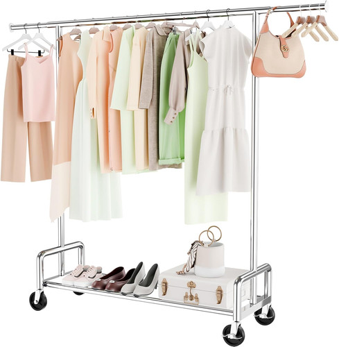 Sturdy chrome rolling clothes - rolling,