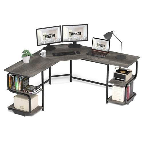 Shaped desk with - l,