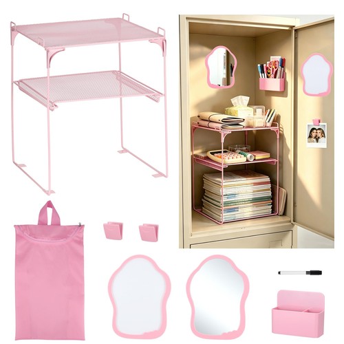 Pink tier locker - 2-tier, organizer