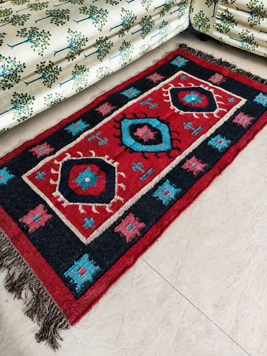 Handwoven wool jute - wool,