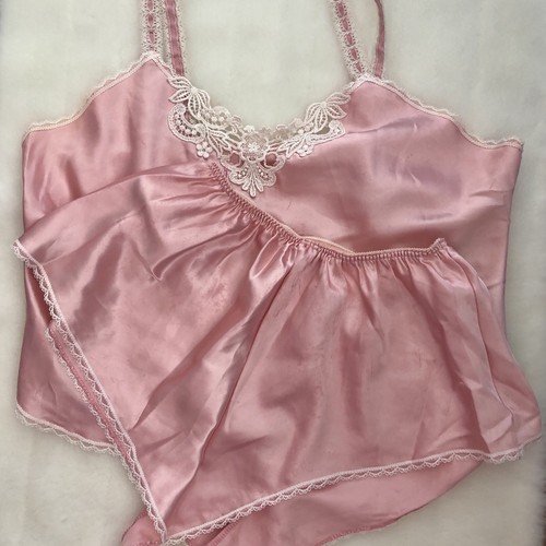 Vtg pink satin lingerie - vtg, set
