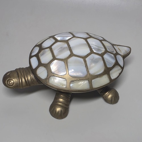 Vintage brass turtle - brass,