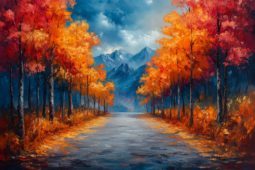 Fall autumn leaves - fall, road
