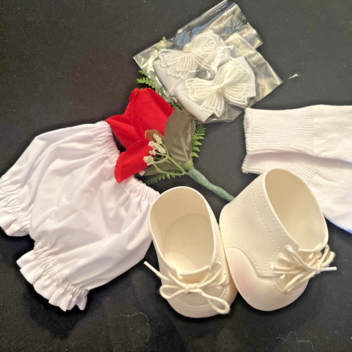 White bloomers bows shoes and - white, ~shoes